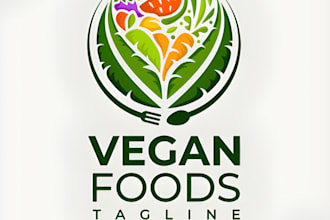design a minimalist vegan food logo design