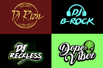 design production, dj, music band, film and studio logo