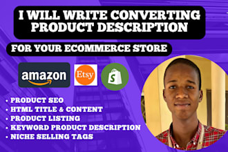 write optimized product description, to boost amazon shopify etsy promotion