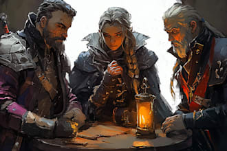 create your dnd character or party art