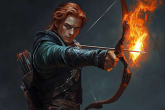 make a dnd character art and dnd character design
