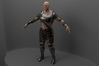 detailed 3d character model, 4k texture, armour, uv map, ue5 rig, 3d animation