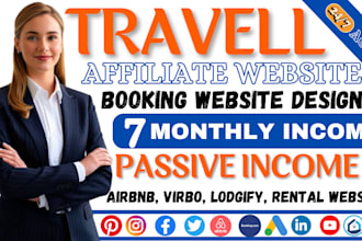 build travel affiliate website real estate website, taxi booking website design