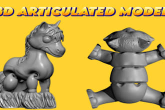 create character model 3d articulated animal articulated military figure model