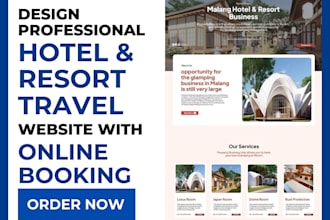 design a professional hotel and resort booking website