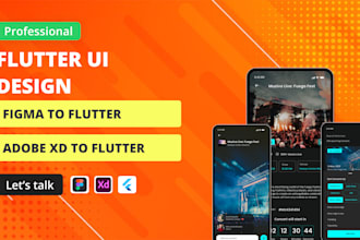 convert figma or adobe xd design into flutter app