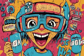 draw amazing cartoon doodle art and character illustrations
