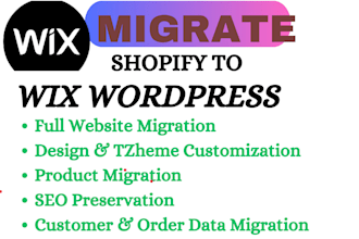 migrate backup clone wix wordpress squarespace bigcartel website to shopify