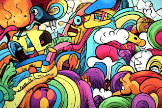 create amazing doodle art or vector cartoon illustration