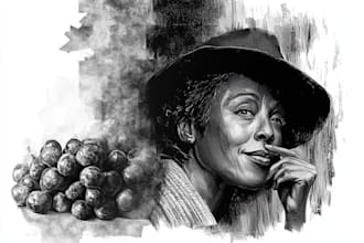 draw a digital black and white portrait from your image