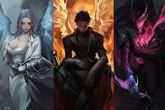 draw you splash art, cards, dnd, banners, visual novel art