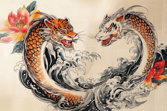 create japanese or oriental tattoo design for you