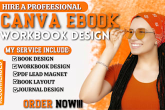 do canva ebook design, interior layout design, workbook journal ebook formatting