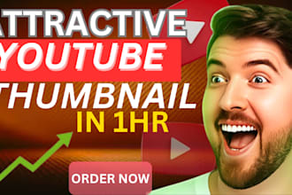 design an attractive and eye catchy youtube thumbnail design in 1hour