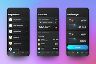 develop custom fintech website, banking app, wallet app, trading app, crypto app