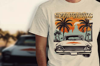 do retro vintage t shirt design and illustration