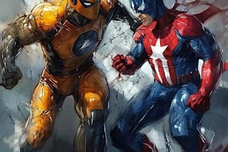 do superhero comic artwork and book