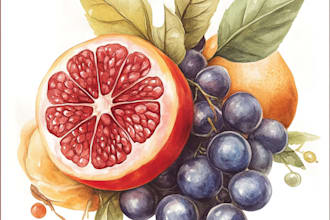 illustrate fruit, plant, or anything in digital watercolor
