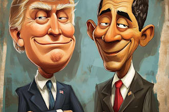 make a political caricature and cartoon art