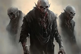 do a fantasy horror and fantasy horror character art
