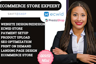 setup ecwid store redesign ecwid website shift4shop prestashop opencart website