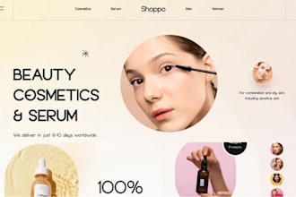 design highly profitable skincare shopify cosmetics website beauty store