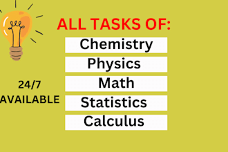 be math, physics, chemistry, calculus and math tutor