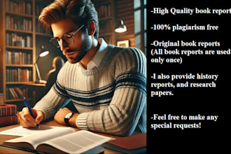 write an original book report for you that is plagiarism free