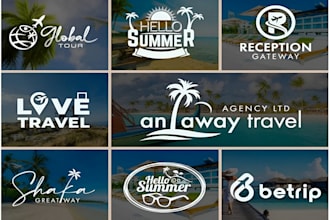 do modern travel, vacation, hotel and adventure logo or any graphics design