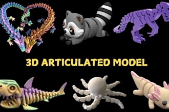 sculpt 3d articulated model 3d bjd 3d doll toy design 3d flexi for 3d printing