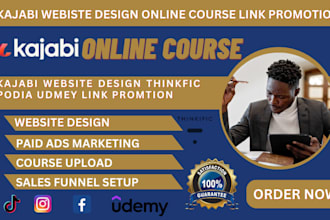 online course promotion kajabi website design udemy course link promotion