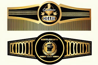 do modern cigar band, labels, box logo or any graphics design