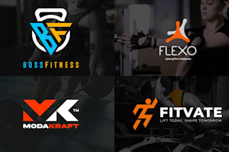 design modern gyms fitness ,sports clothing logo for your business