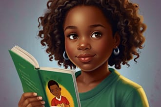 do african american children story book illustration