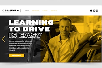design driving school website driving school landing page elearning wix website