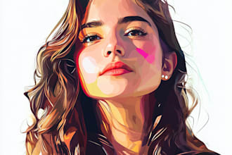 draw vector character logo and friendship portrait
