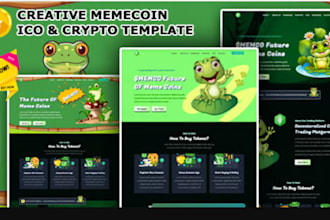 create memecoin website, meme coin landing page crypto website memecoin token