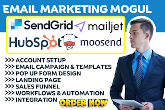 setup email campaign on sendgrid sendy mailjet moosend pardot zeptomail hubspot