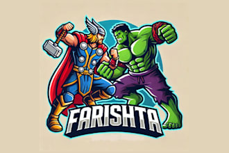 create superhero mascot character and superhero mascot logo