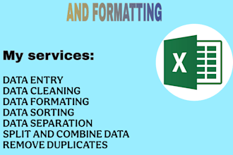 clean, format, merge, split excel data