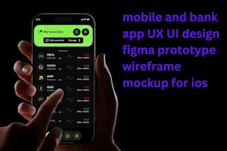 mobile and bank app UX UI design figma prototype wireframe mockup for ios