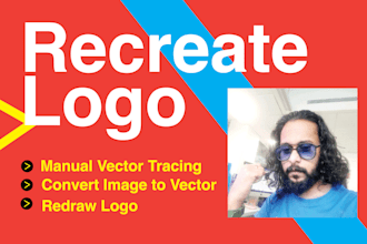 redraw, recreate logo or convert image to vector by manual vector tracing