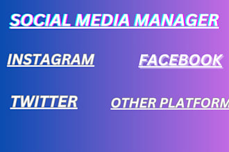 work as social media manager i will manage your social media facebook,instagram