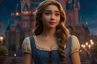 draw a portrait in semi realism disney cartoon style