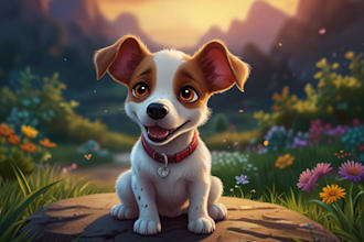 draw lovely disney cartoon pet portrait