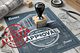 licensed california, florida, USA architect building plan stamp for approval