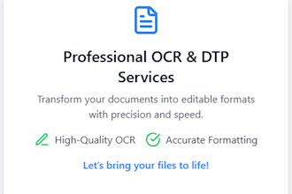 deliver flawless ocr and dtp services for polished, editable documents