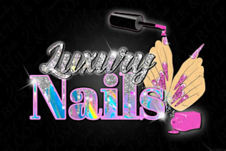 make beautiful and professional nails salon logo