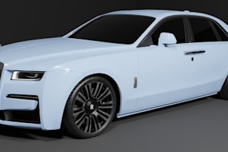 3d car model with detail logo body print,roy royce car model,ue5 3dcar animation