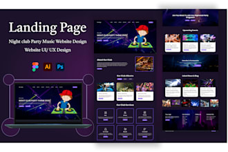 design night club music website UI and landing page design